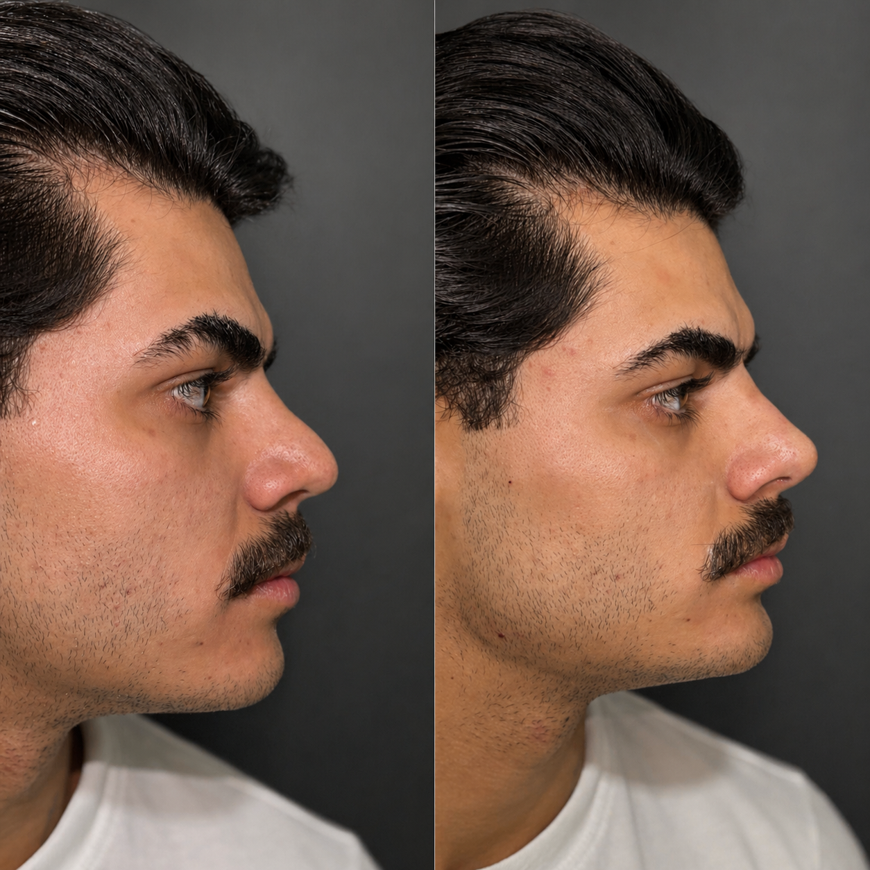 Antes e depois — Rinomodelação